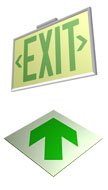 Exit Signs - Photoluminescent Installation - Interior & Exterior Painting for Commercial Facilities. Denver, CO - Preferred Painting