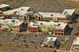 Light posts via electrostatic application, handrails Southlands Shopping Center - Interior & Exterior Painting for Commercial Facilities. Denver, CO - Preferred Painting, electrostatic applications